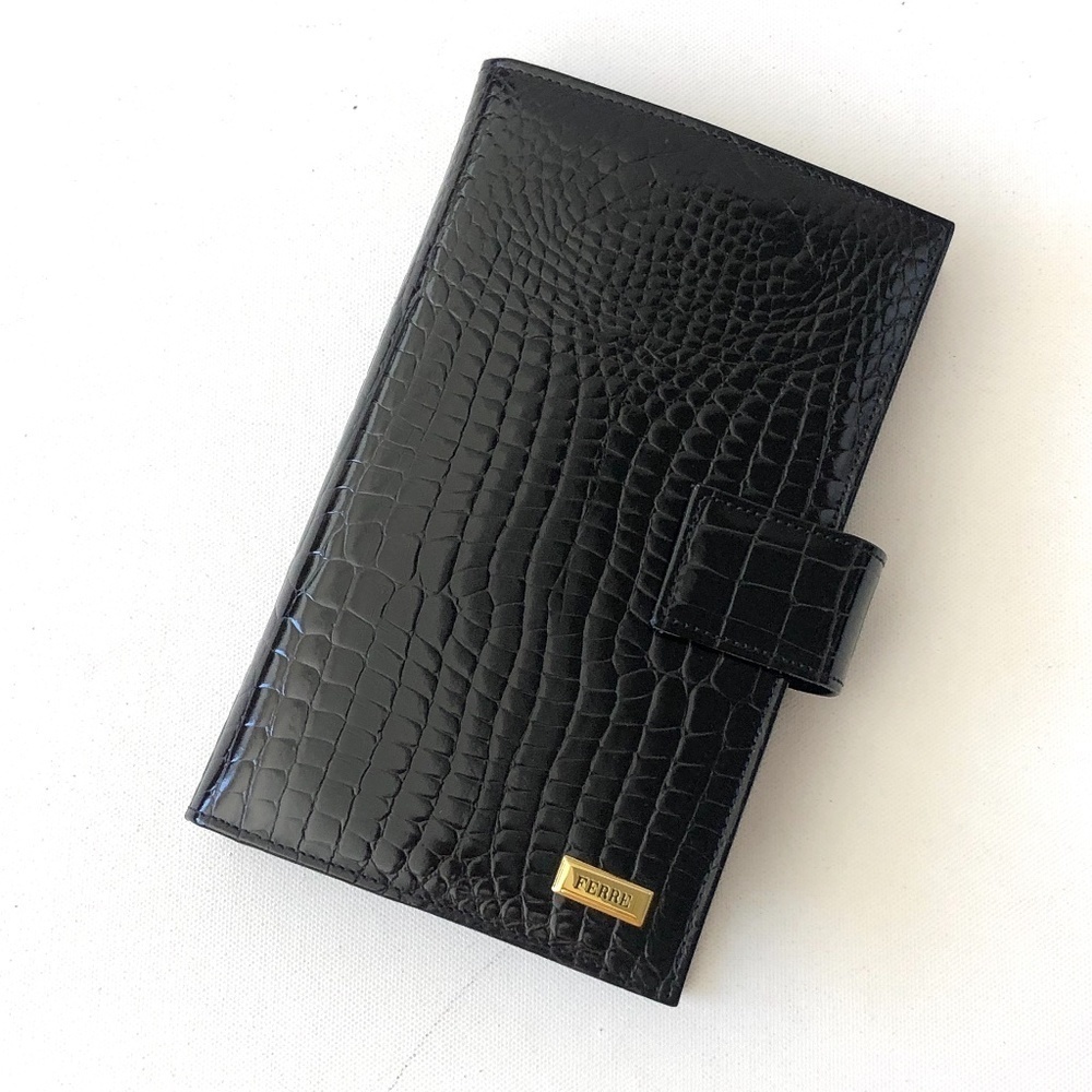 Gianfranco Ferre Black  Patent Address Book